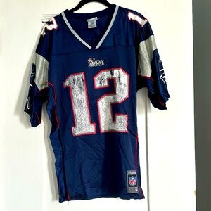 Adult size medium Reebok , patriots jersey #12 Brady